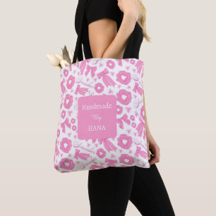 Tote Bag Chouchous Rose Fille Motif Accessoire de Cheveux M