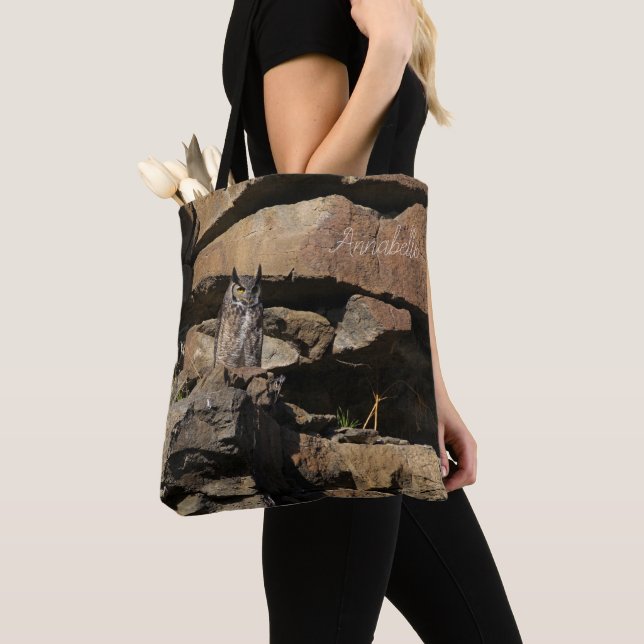 Tote Bag Chouette à grande corne (De près)