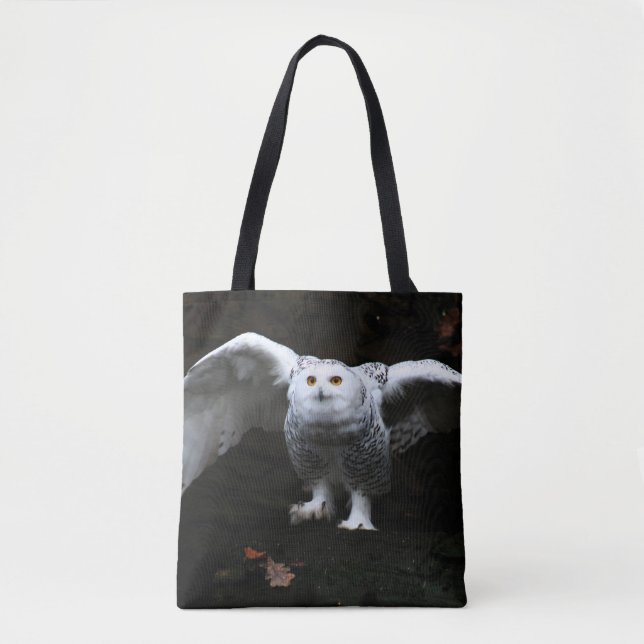Tote Bag Chouette à neige avec ailes ouvertes stcn (Devant)