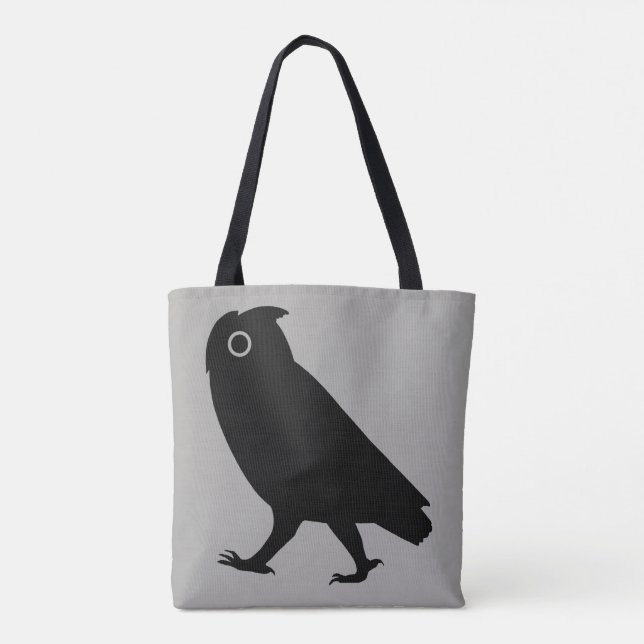 Tote Bag Chouette à pied | Funky Cool Faune Noire et Gris (Dos)