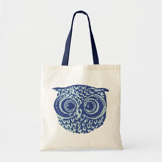Tote Bag chouette bleue (Devant)