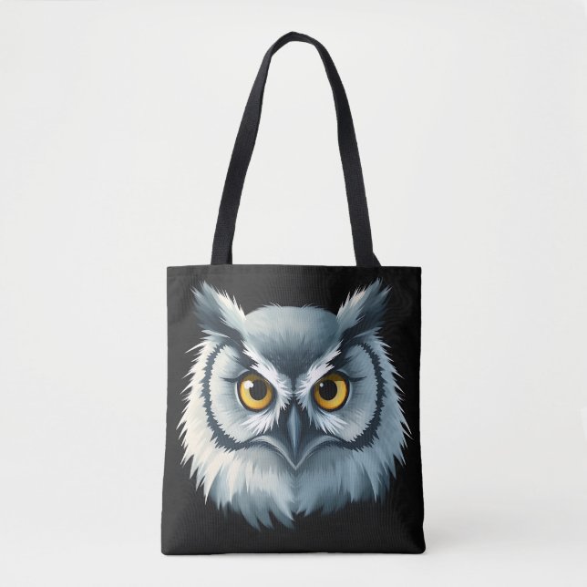 Tote Bag Chouette bouffée aux yeux expressifs (Devant)