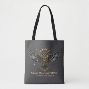Tote Bag Chouette céleste Gardien cosmique