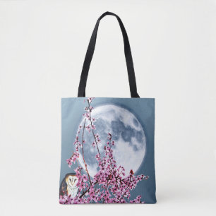 Tote Bag Chouette dans l'arbre du prune