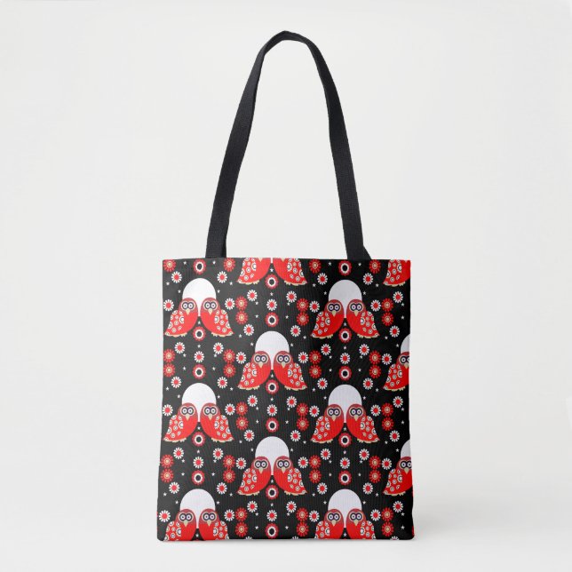 Tote Bag Chouette d'art populaire (Devant)
