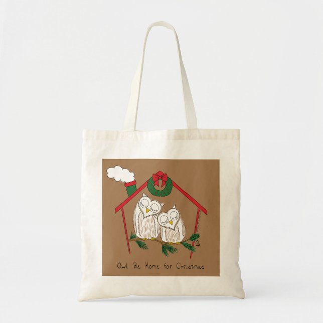 Tote Bag Chouette de Noël Be Accueil mignonne (Devant)