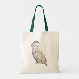 Tote Bag Chouette de Noël réaliste avec effet tricot unique