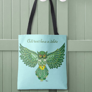 Tote Bag Chouette de vol Celtic Green