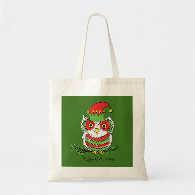 Tote Bag Chouette Drôle Noël Mignonne Vacances (Devant)