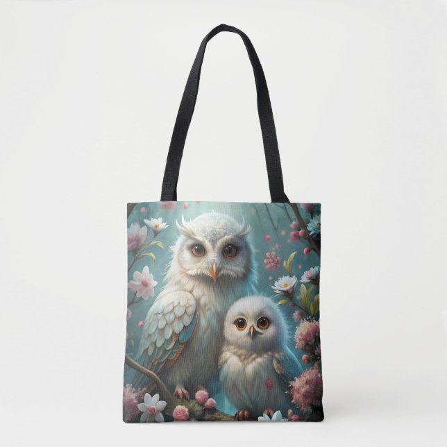 Tote Bag Chouette et bébé (Devant)