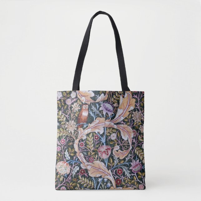 Tote Bag Chouette et fleurs, William Morris (Devant)