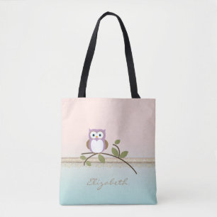 Tote Bag Chouette mignonne et féminine, personnalisée