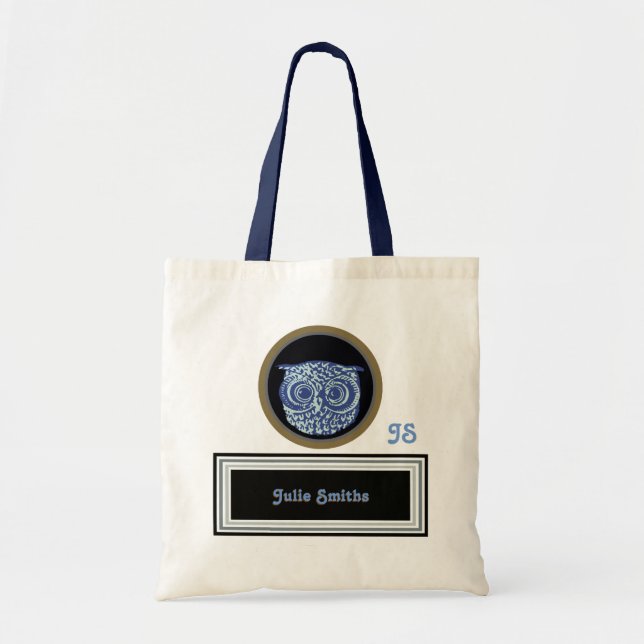 Tote Bag chouette mignonne / personnalisée (Devant)