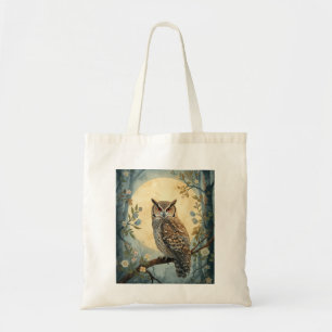 Tote Bag Chouette Mystique Art de la Forêt au Clair de Lune