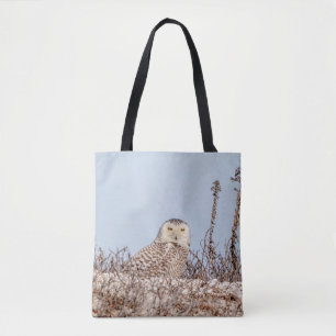 Tote Bag Chouette neige assise sur la plage