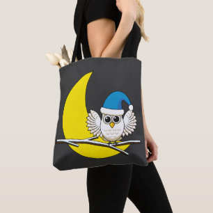 Tote Bag Chouette neigeuse dans une nouvelle nuit d'hiver s