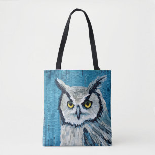 Tote Bag Chouette Oiseau Art Décor Peinture Mosaïque