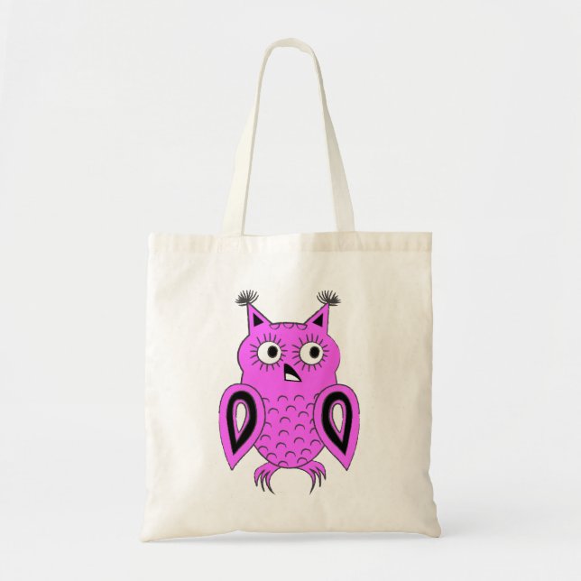 Tote Bag Chouette rose (Devant)