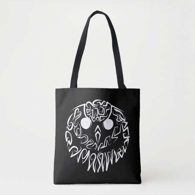 Tote Bag Chouette tribale noire et blanche (Devant)