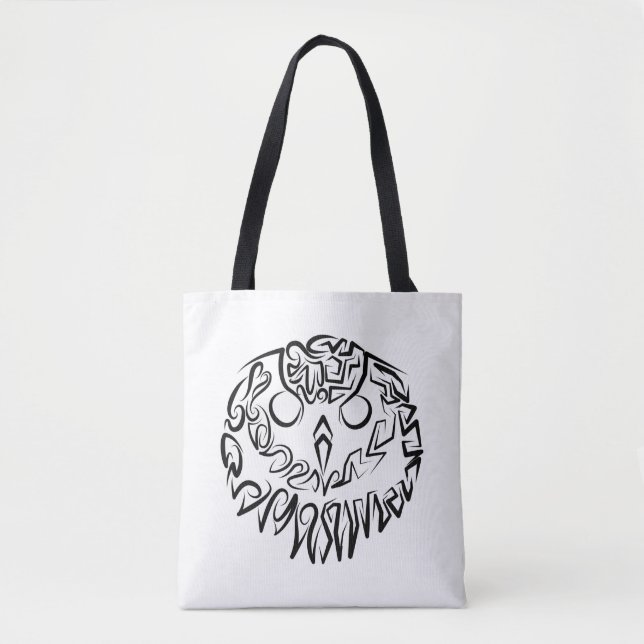 Tote Bag Chouette tribale noire et blanche (Devant)