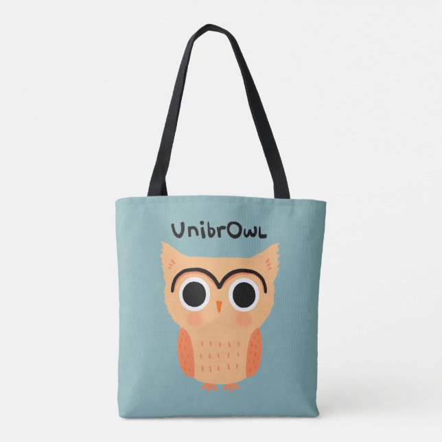 Tote Bag Chouette unibrow UnibrOwl | Chouette mignonne (Dos)