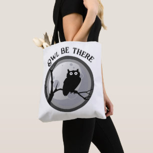 Tote Bag Chouette y être Black and White Owl Fourre-tout