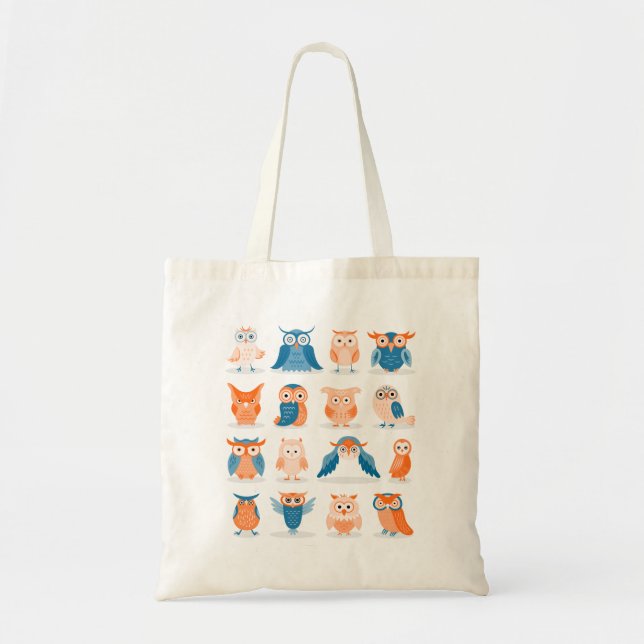 Tote Bag Chouettes mignonnes (Devant)