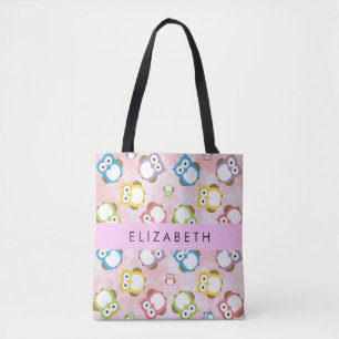 Tote Bag Chouettes mignonnes, Chouette Motif, Chouettes col