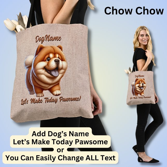 Tote Bag Chow Chow - Ajouter le nom du chien, modifier le t (Créateur téléchargé)