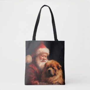 Tote Bag Chow Chow avec le Père Noël Noël Festif