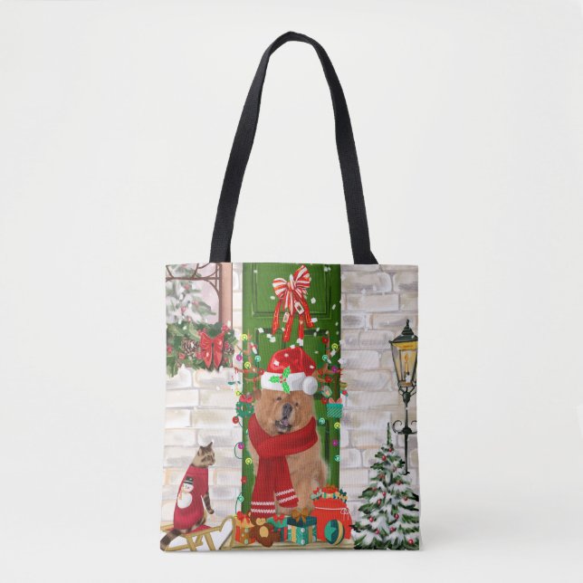Tote Bag Chow Chow Chien Noël (Devant)