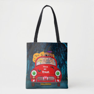 Tote Bag Chow Chow Chig Conduire voiture effrayant Hallowee