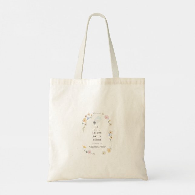 Tote bag chrétien – « Tu es le sel de la terre » – (Dos)