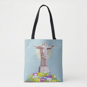 Tote Bag Christ le Rédempteur affiche de voyage Favela