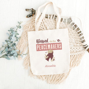 Tote Bag Christian Béni Sont Les Peacemakers Citation Boho