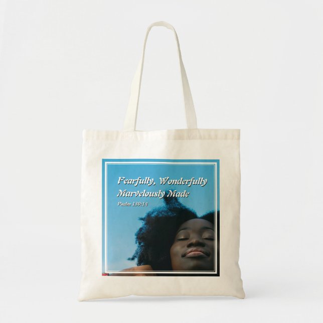 Tote Bag Christian Black Woman FAIT PEUR DE MERVEILLER (Devant)