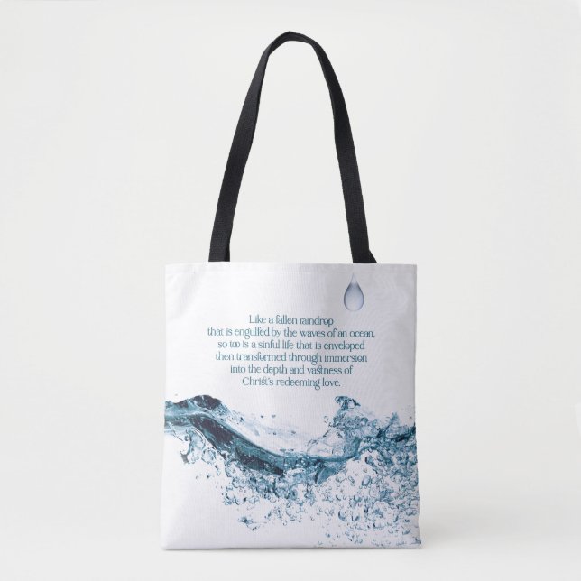 Tote Bag Christian Raindrop Gospel Love Citation (Devant)