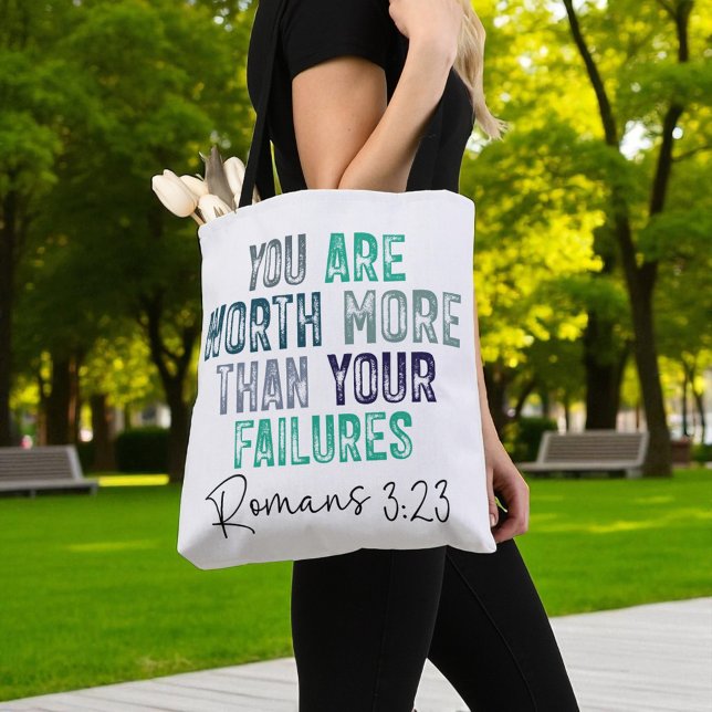 Tote Bag Christian You are Worth More Than Your Failures (Créateur téléchargé)