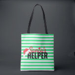 Tote Bag Christmas Beach Père Noël Helper Green Monogramme<br><div class="desc">Customisez ce fourre-tout avec votre initial! Disponible en plusieurs couleurs. Prenez l'esprit de Noël avec un petit chapeau de santa. Père Noël Helper fourre-tout.  Darker Version sera bientôt disponible.</div>