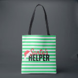 Tote Bag Christmas Beach Père Noël Helper Green Monogramme<br><div class="desc">Customisez ce fourre-tout avec votre initial! Disponible en plusieurs couleurs. Prenez l'esprit de Noël avec un petit chapeau de santa. Père Noël Helper fourre-tout.  Darker Version sera bientôt disponible.</div>