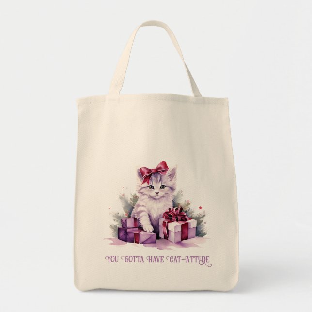 Tote Bag Christmas Cat (Devant)