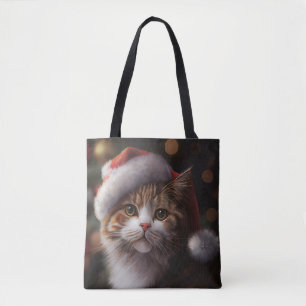 TOTE BAG CHRISTMAS CUTE CAT FOURRE-TOUT PURSE