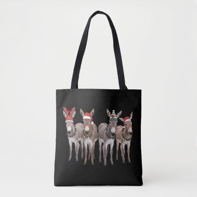 Tote Bag Christmas Donkey Lover Gift Farm Xmas  (Devant)