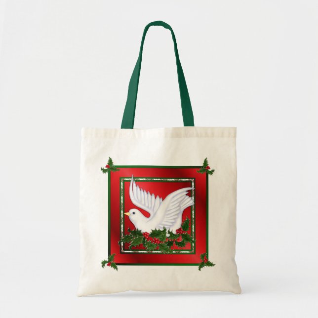 Tote Bag Christmas Dove & Holly (Devant)
