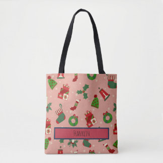 Tote Bag Christmas Drawing I Custom Name