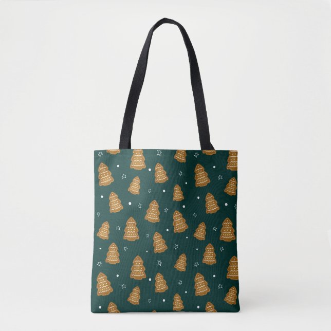 Tote Bag Christmas Gingerbread Trees (Devant)
