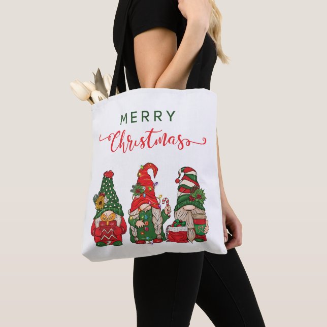 Tote Bag Christmas Gnomes (De près)