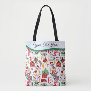 Tote Bag Christmas GOATS Candy et Jingle Bells