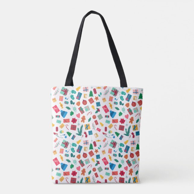 Tote Bag Christmas motif pattern in bright colours (Dos)