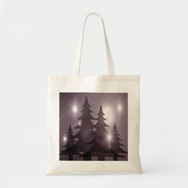 Tote Bag Christmas Party Pink Trees Holiday Winter Elegant (Devant)